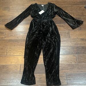 A New Day Black Velvet Jumpsuit